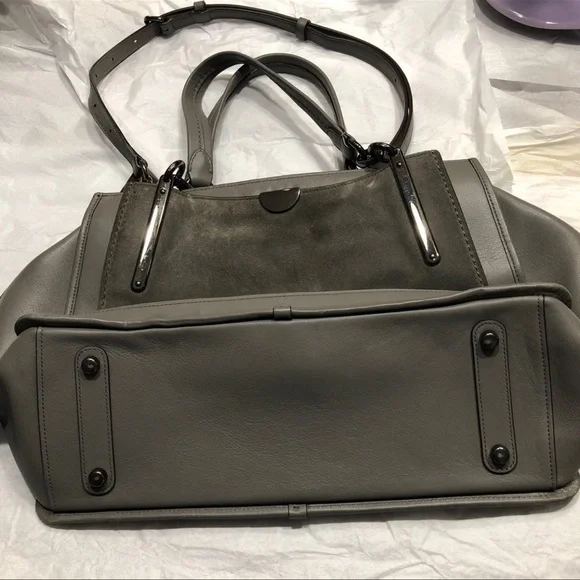 COACH Gray Dreamer Mixed Leather Satchel - Picture 9 of 10